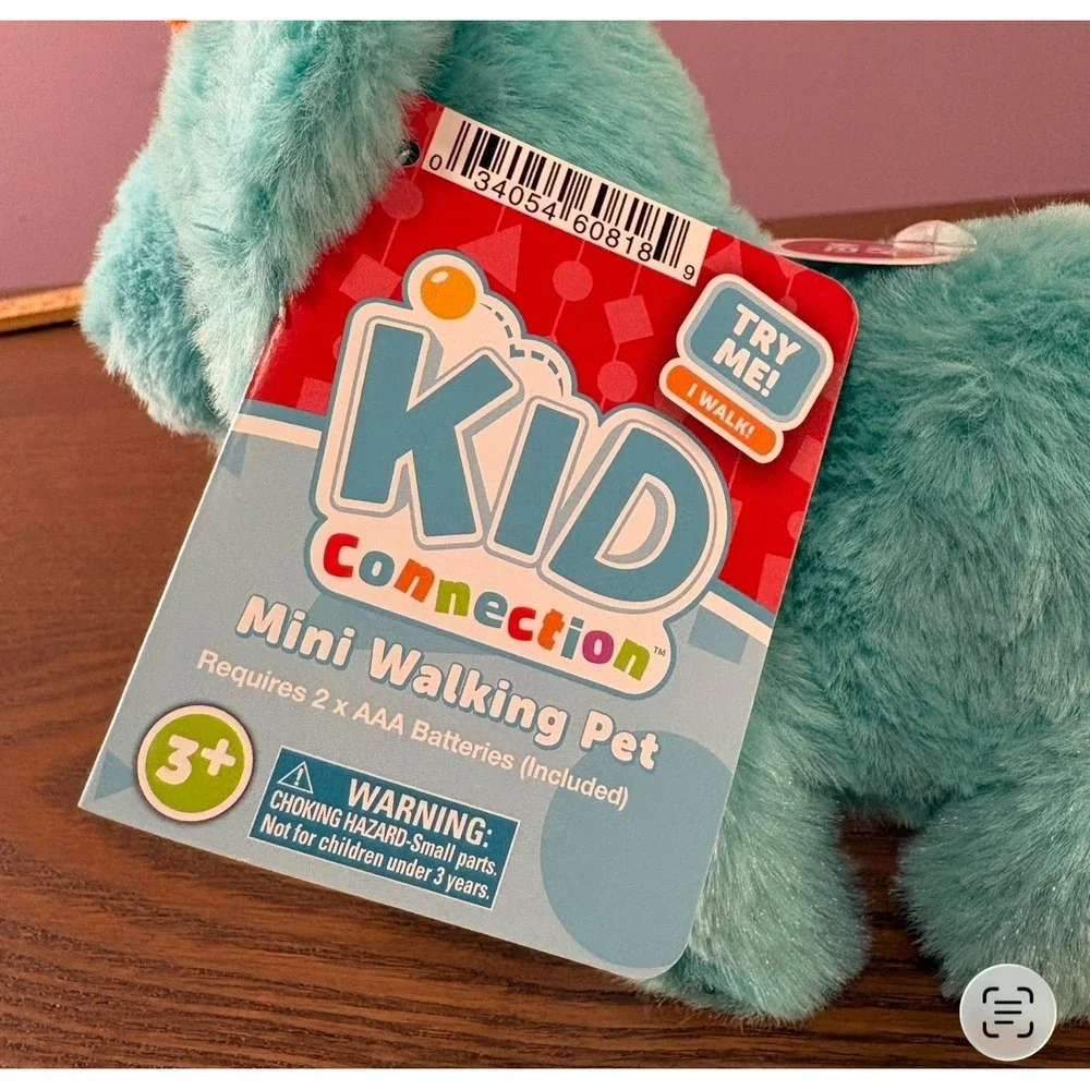 Kid Connection‎ Mini Walking Dino Teal Triceratops Plush Toy NEW
